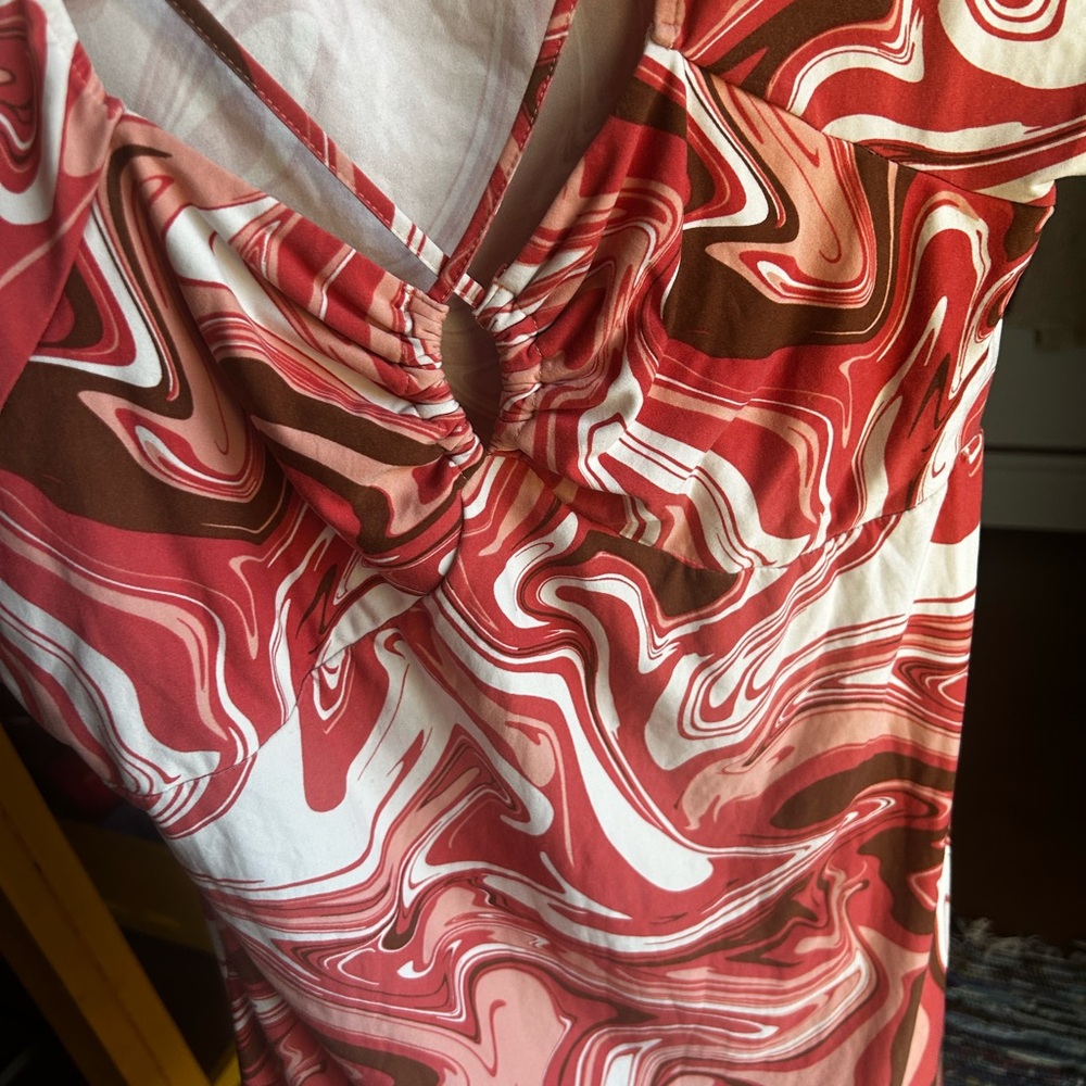 Women's Swirl Print Pink Dress Size 1X